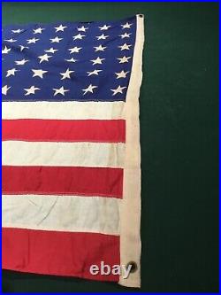 Vintage 48 Star U. S. American Flag Ww2 Era 1912-1959 3' X 5' Rare