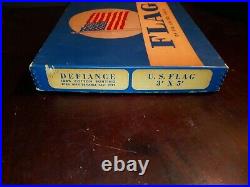 Vintage 48 Star US American Flag 3' x 5' Defiance Bunting 100% Cotton USA withBox