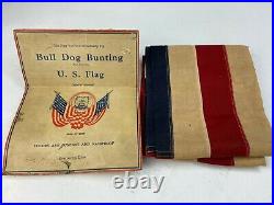 Vintage 48 Star United States American Flag partial Bull Dog box 1912-1959 USA