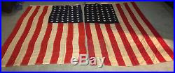 Vintage 48 Star WW2 USA American War Flag Sterling All Wool Dub. Bunting 66x47