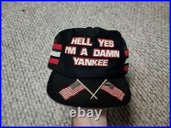 Vintage 80s 90s America USA Flag Yankee 3 Three Stripe Trucker Hat Rare Retro