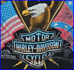 Vintage 80s Harley-Davidson Men's Large Ride With Pride Eagle Biker Sweatshirt