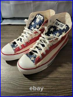 Vintage 80s Made In USA Converse American Flag Shoes Chuck Taylors Size 9 1/2