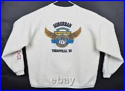 Vintage 90s Harley-Davidson Men's 3XL USA Flag Sleeve Print Crew Neck Sweatshirt