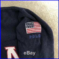 Vintage 90s Polo Sport Ralph Lauren USA Flag Fleece Quarter Zip Jacket XL