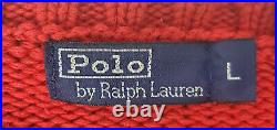 Vintage 90s Ralph Lauren Sweater Adult L USA Flag Red Pullover Japan Polo