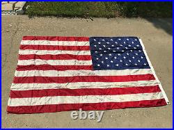 Vintage American Flag 68 x 43.5 Embroidered 50 Stars Jetalon Nylon Bunting (USA)