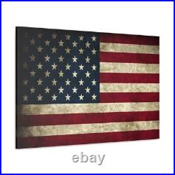 Vintage American Flag Canvas Wall Art Home Decor, USA Flag Canvas Poster Print