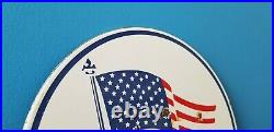 Vintage American Porcelain USA Flag God Bless Police Cops Service Service Sign