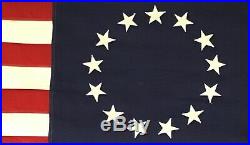 Vintage Betsy Ross 13 Star Historical Society 3x 5 USA Flag Stitched Stripes
