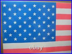 Vintage Black Light Poster LOVE PEACE American FLAG 1970's USA Inv#G6155
