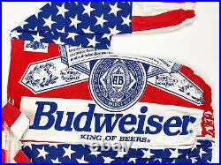 Vintage Budweiser Jacket American Flag 80s All Over Print USA Beer R9