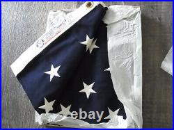Vintage Bulldog Bunting USA Flag Lot 50-Star, 100% Cotton, 4'x6' & 3'x5' withbox