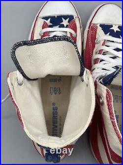 Vintage Converse Chuck Taylor American Flag High Top Made in USA Size 8.5