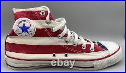 Vintage Converse Chuck Taylor American Flag High Top Made in USA Size 8.5