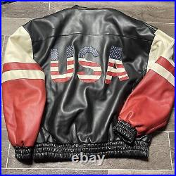 Vintage Cosa Nova Jacket USA American Flag Men's Medium Hoodie