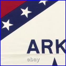 Vintage Cotton Arkansas American State Flag USA Old Cloth Textile Art NOS Large