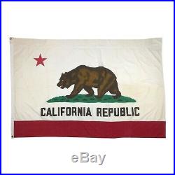 Vintage Cotton California Republic Bear USA American State Flag Old Cloth Large