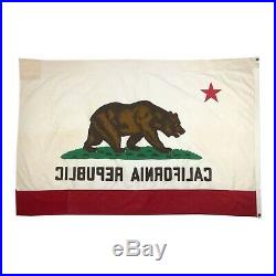 Vintage Cotton California Republic Bear USA American State Flag Old Cloth Large