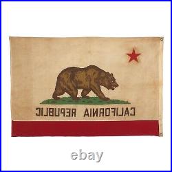 Vintage Cotton California Republic State Bear Flag Cloth Banner Old American USA