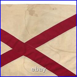 Vintage Cotton Distressed Flag Alabama Southern Cloth American USA Saltire Cross