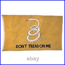 Vintage Cotton Gadsden American Flag Old Sewn Cloth Snake USA Don't Tread on Me