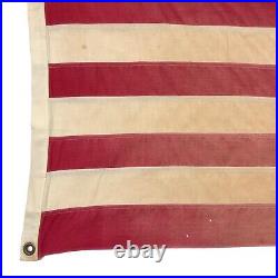Vintage Cotton Sewn Star Spangled Banner American Cloth Flag Textile Art USA