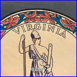 Vintage Cotton Virginia State Flag Cloth USA American Art Sic Semper Tyrannus