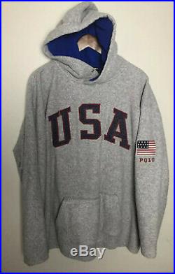 Vintage HTF 90s Polo Sport Ralph Lauren USA Flag Fleece Quarter Zip Jacket XL