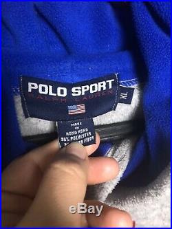 Vintage HTF 90s Polo Sport Ralph Lauren USA Flag Fleece Quarter Zip Jacket XL