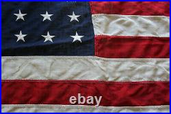 Vintage Huge 48 Star American Flag 57 X 34 America Red White Blue Rare Linen