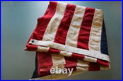 Vintage Huge 48 Star American Flag 57 X 34 America Red White Blue Rare Linen