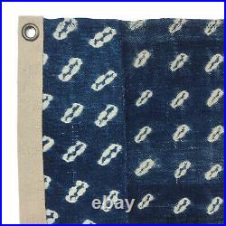 Vintage Indigo USA Flag Cotton Shibori Blue Denim Mudcloth US American Patchwork