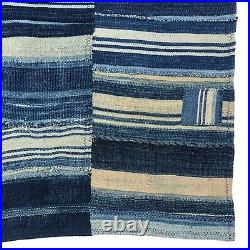 Vintage Indigo USA Flag Cotton Shibori Blue Denim Mudcloth US American Patchwork