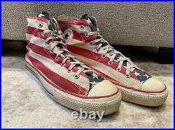 Vintage Made In USA American Flag Converse Chuck Taylor Hi Sneakers Mens Size 13