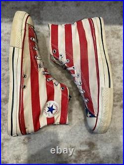 Vintage Made In USA American Flag Converse Chuck Taylor Hi Sneakers Mens Size 13