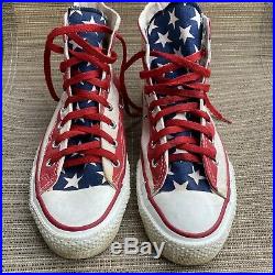 Vintage Made In USA high Top Converse Size 7 American Flag Stars Stripes