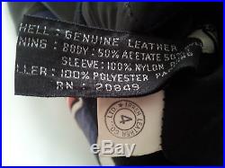 Vintage Michael Hoban USA Flag Authentic Full Zipp Leather Jacket Size L