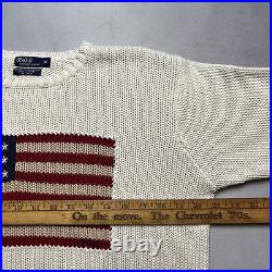Vintage Polo Lauren USA American Flag Knit Sweater