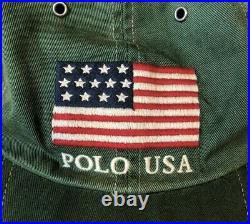 Vintage Polo Ralph Lauren American Flag Hat Sportsman Sport strap back Cap USA