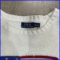 Vintage Polo Ralph Lauren American Flag Knit Sweatshirt