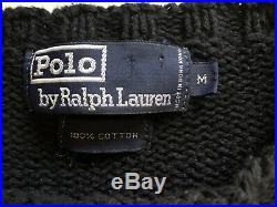 Vintage -Polo Ralph Lauren USA American Flag Knit Crewneck Sweater 90s Men's Med