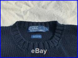 Vintage Polo Ralph Lauren USA Sweater Knit American Flag Navy L MINT 1992