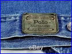 Vintage Ralph Lauren Polo Dungarees American Flag Denim Jacket Size Medium USA