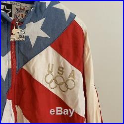 Vintage Starter USA Olympic Team Jacket Windbreaker American Flag RARE Supreme