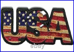 Vintage Style USA American Flag Motorcycle Biker Leather Jacket Vest Patch