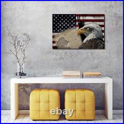 Vintage USA American Flag Bald Eagle Wall Art Statue of Liberty Pictures Canv