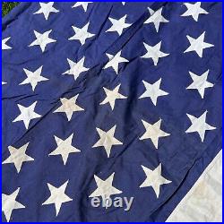 Vintage Valley Forge 48 Star American Flag 4.5 x 9.5 ft Red White Blue WW2 USA