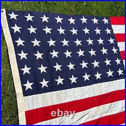 Vintage Valley Forge 48 Star American Flag 5 x 9.5 ft Red White Blue USA WW2