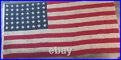 Vintage Valley Forge Co. WWII Era American 48 Star Flag Stitched 5' x 9.5' USA